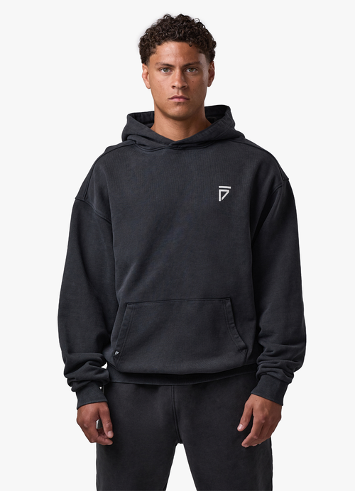 Gym King Fight Division Washed Gothic Hoodie - Vintage Black