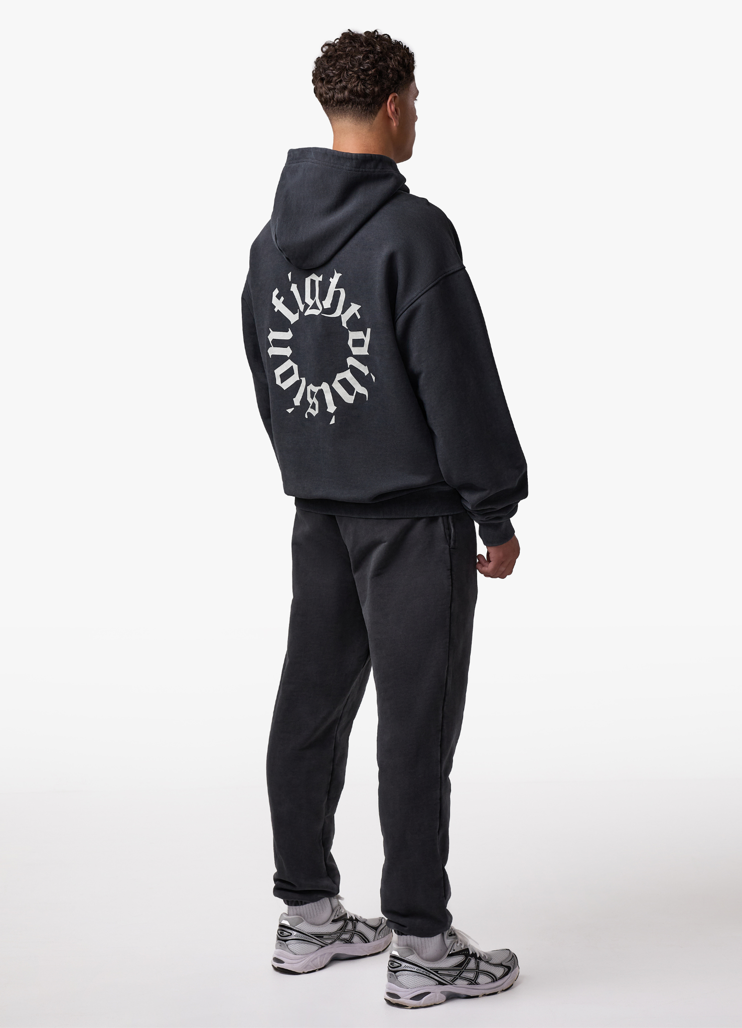 Gym King Fight Division Washed Gothic Tracksuit - Vintage Black