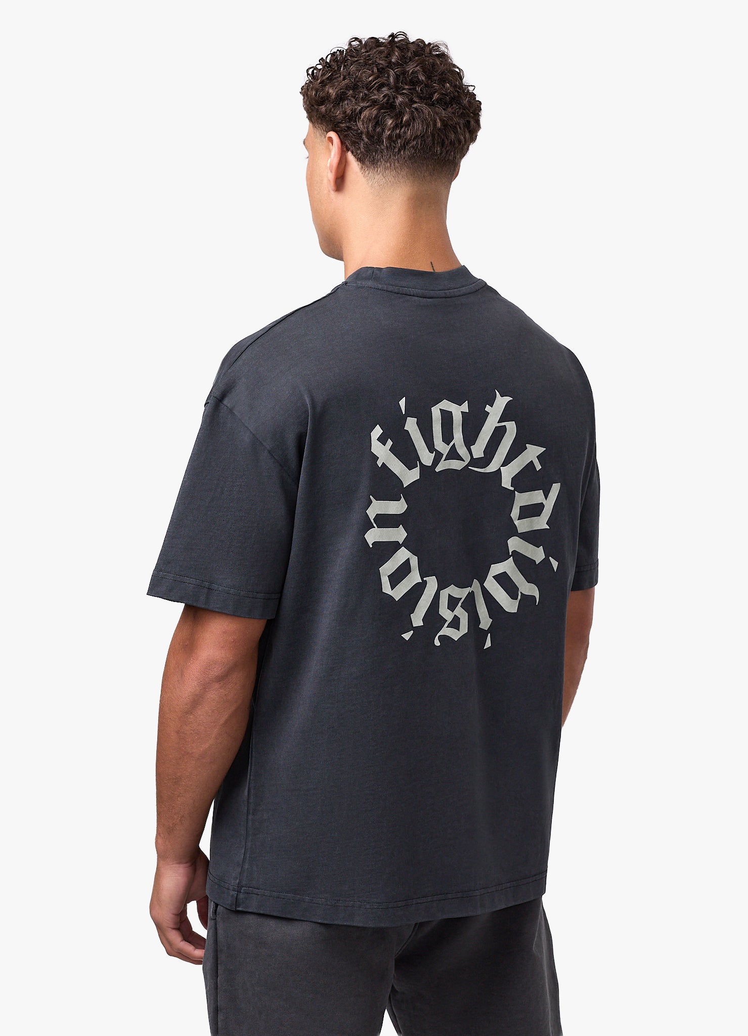 Gym King Fight Division Washed Gothic T-Shirt - Vintage Black