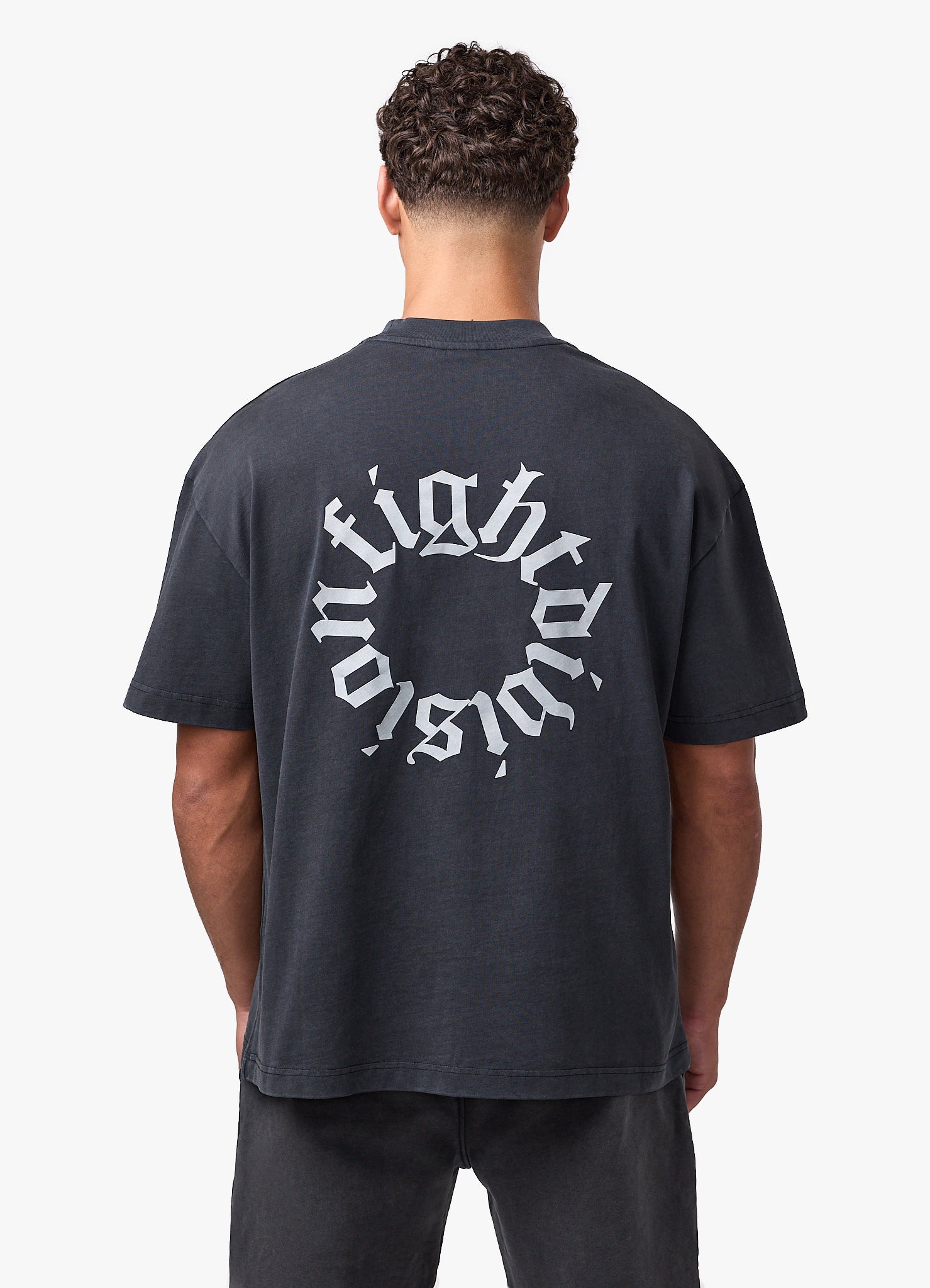 Gym King Fight Division Washed Gothic T-Shirt - Vintage Black