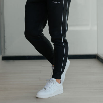 Gym King Core Piped Fleece Jogger - Black
