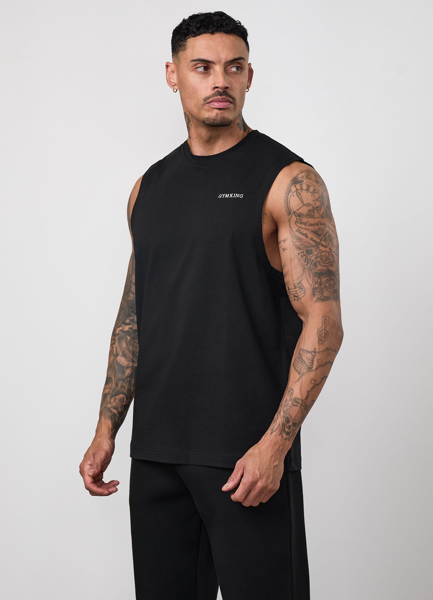 Gym King Fundamental Linear Jersey Tank - Black