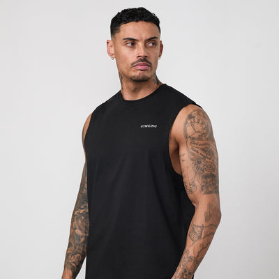 Gym King Fundamental Linear Jersey Tank - Black