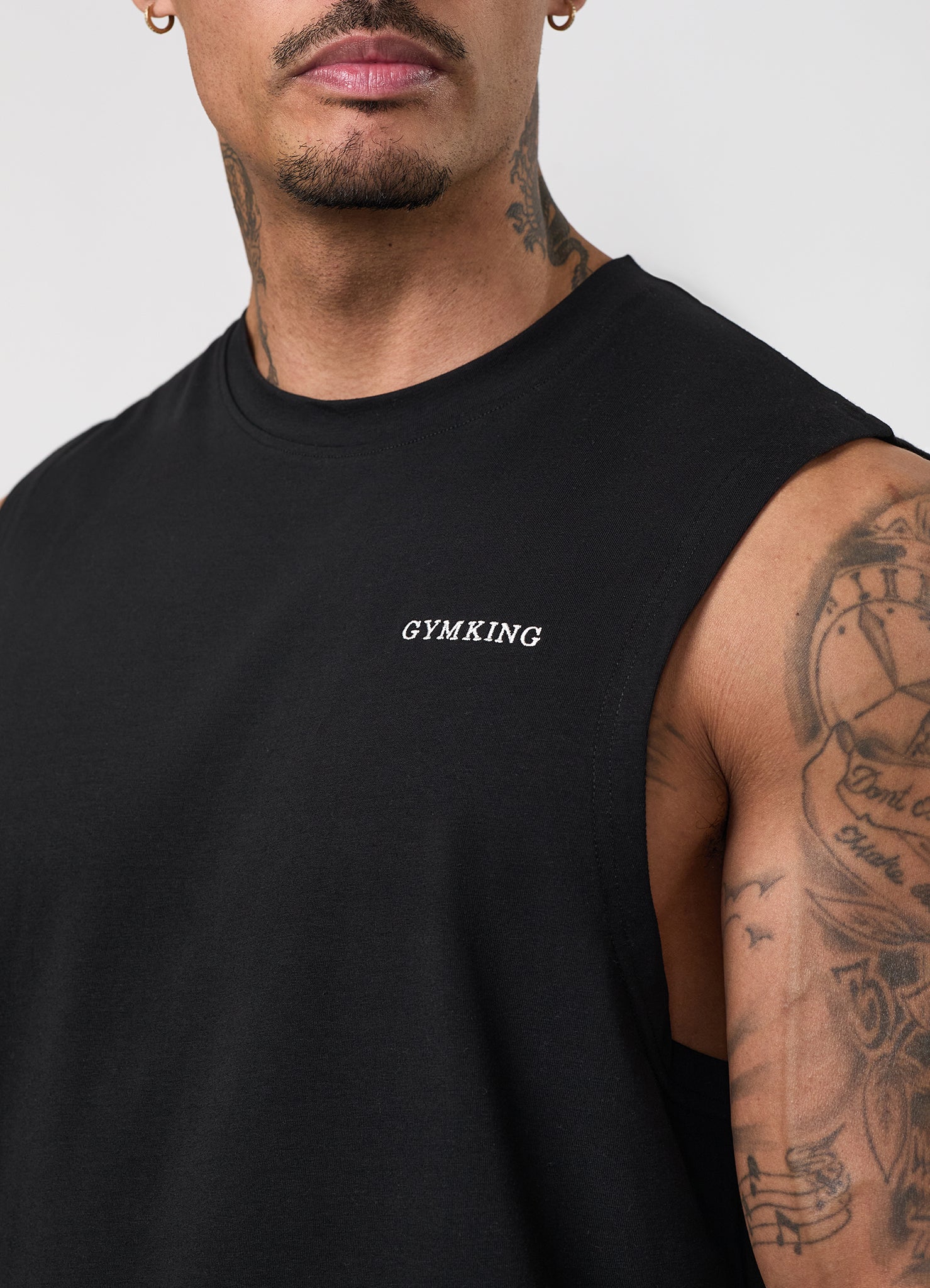 Gym King Fundamental Linear Jersey Tank - Black