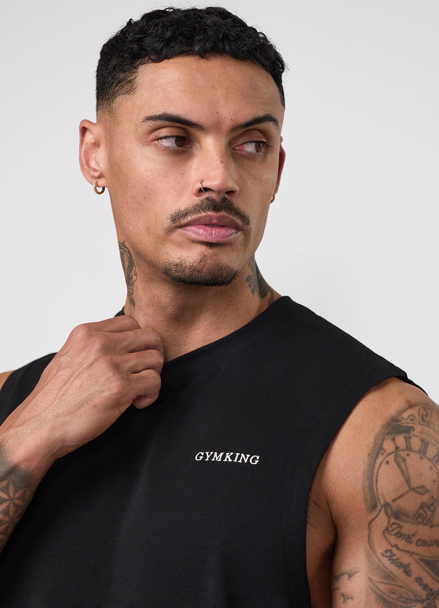 Gym King Fundamental Linear Jersey Tank - Black