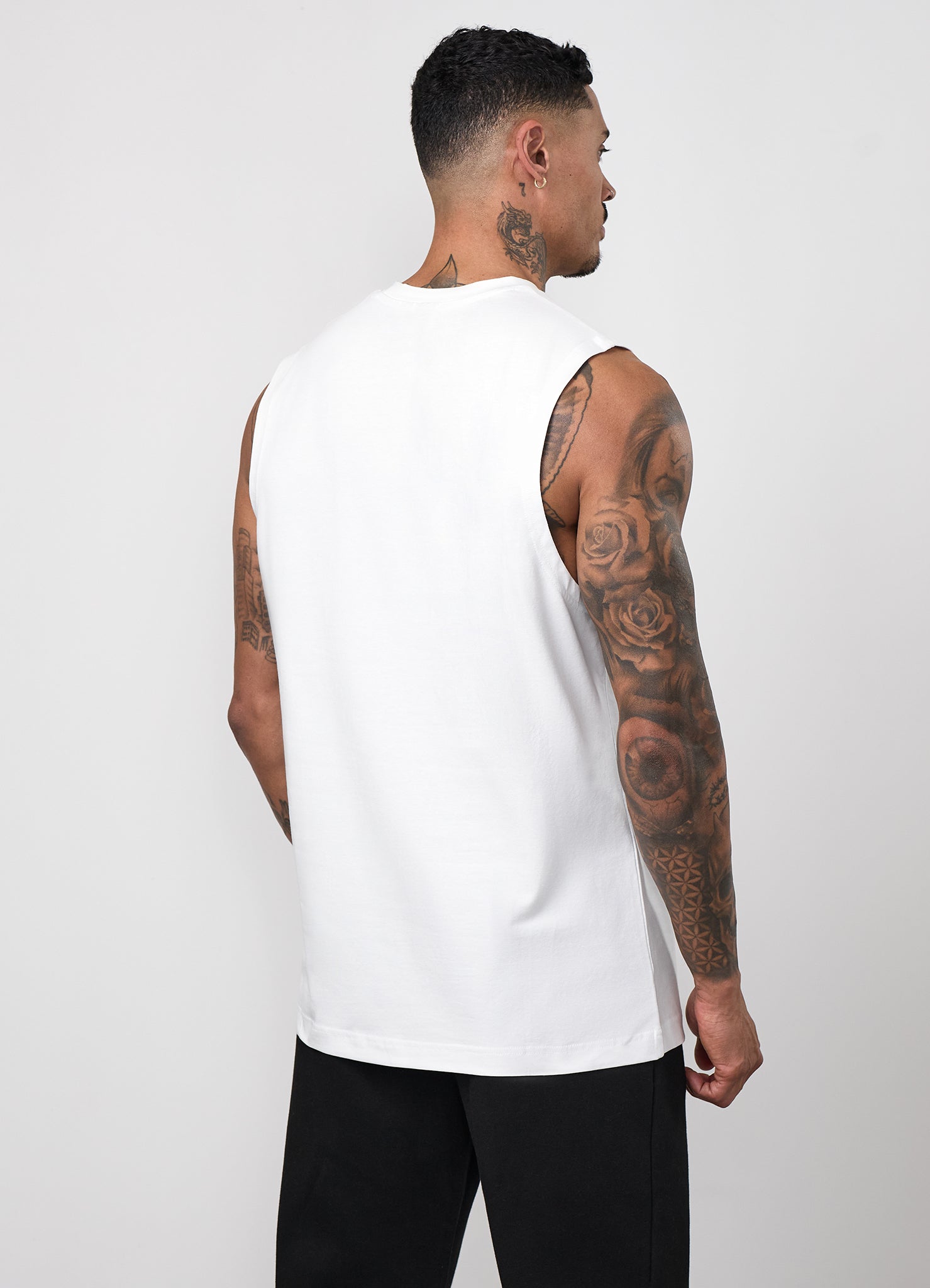Gym King Fundamental Linear Jersey Tank - White
