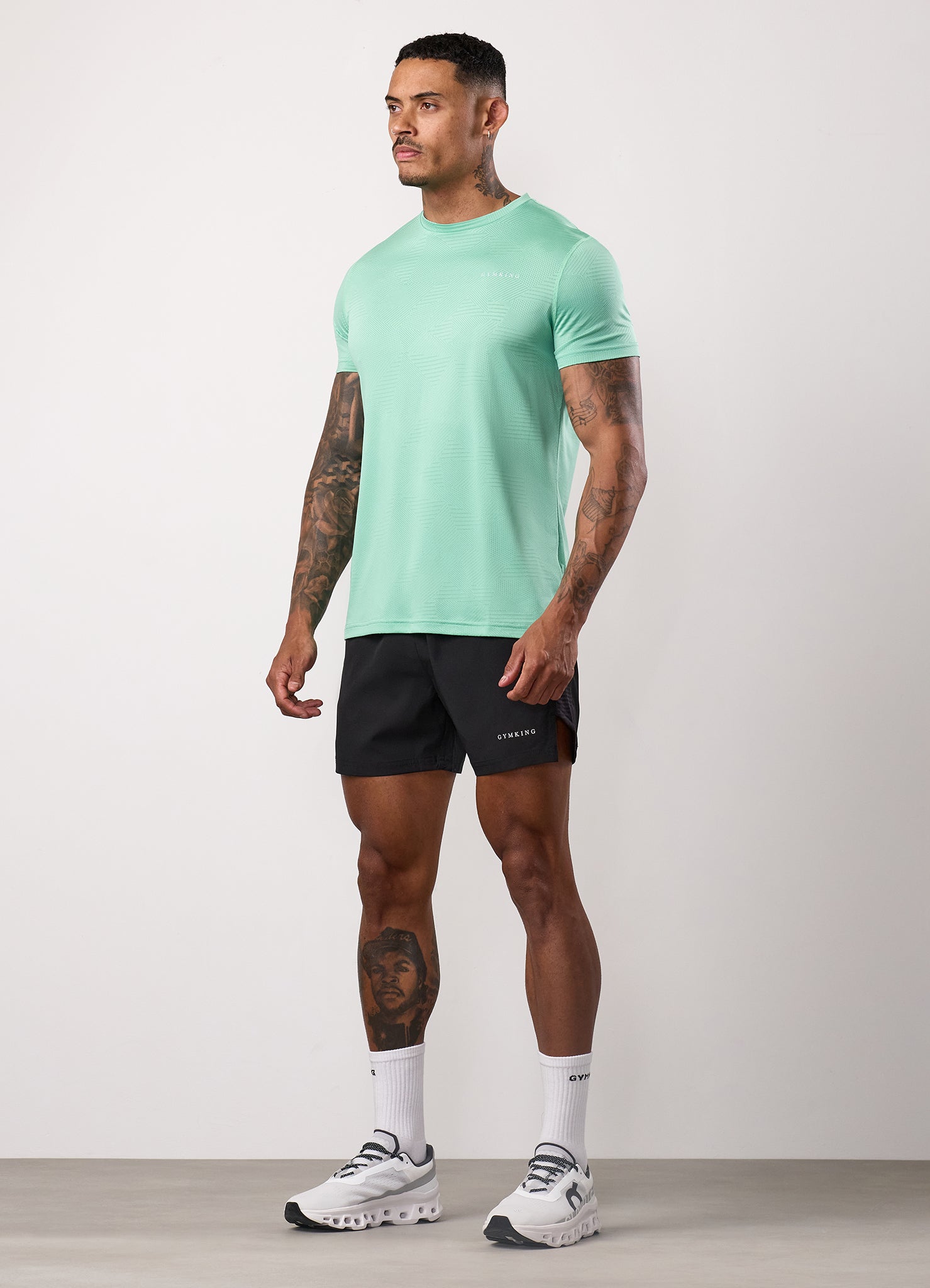 Gym King Geometric Knit Tee - Apple Green