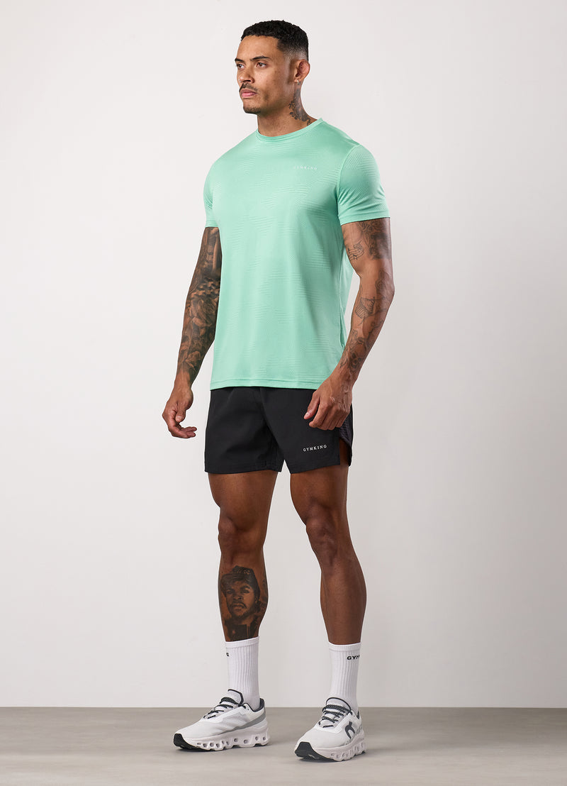 Gym King Geometric Knit Tee - Apple Green