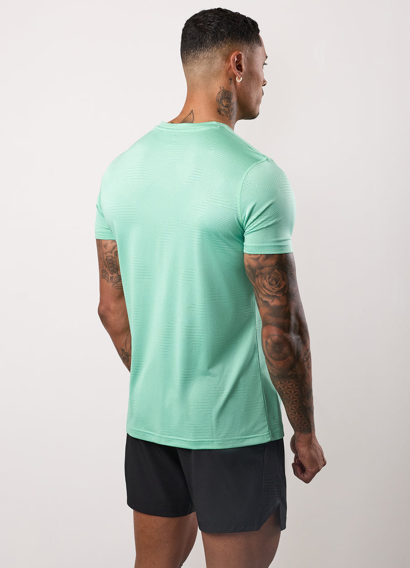 Gym King Geometric Knit Tee - Apple Green