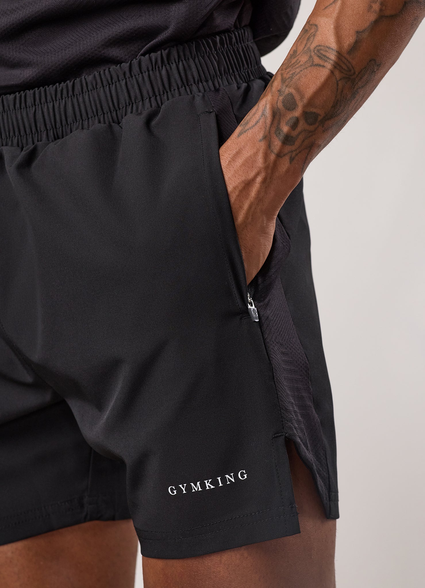 Gym King Geometric Knit Linear Short - Black