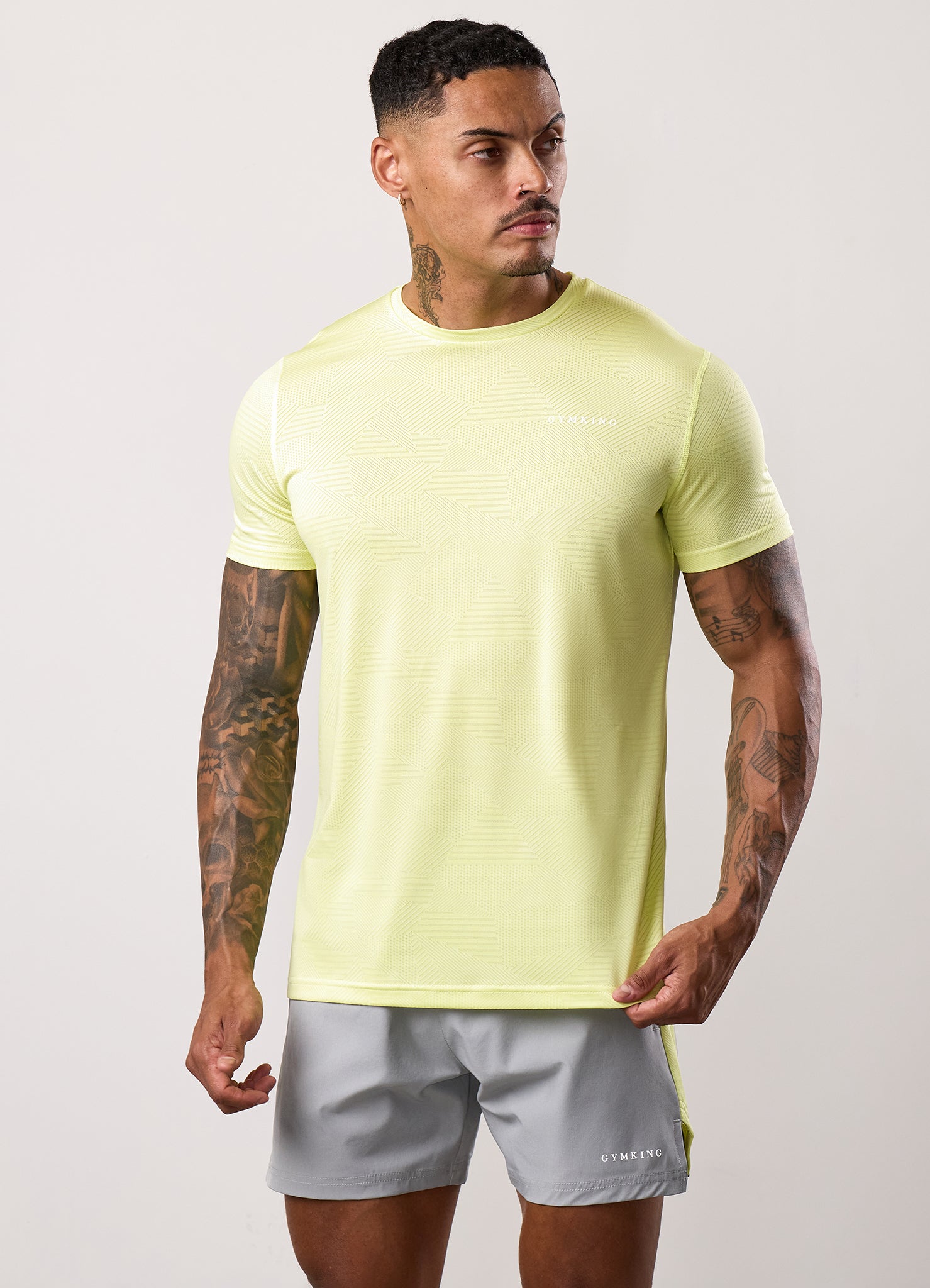 Gym King Geometric Knit Tee - Limelight