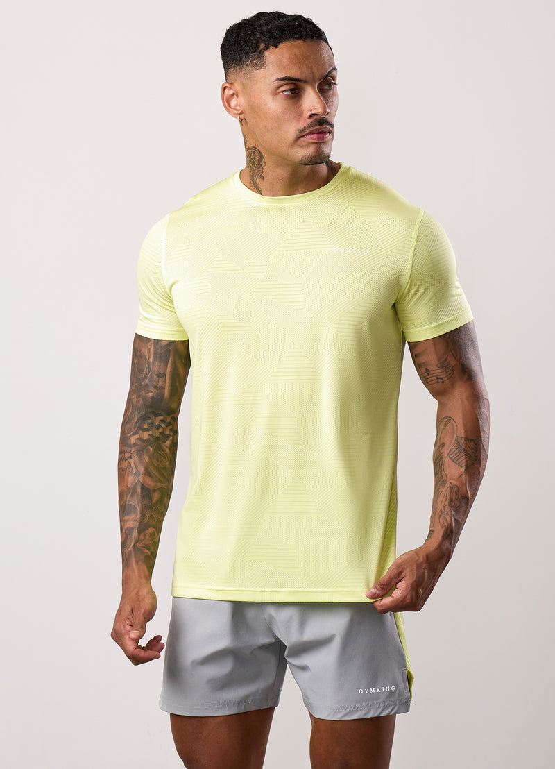 Gym King Geometric Knit Tee - Limelight