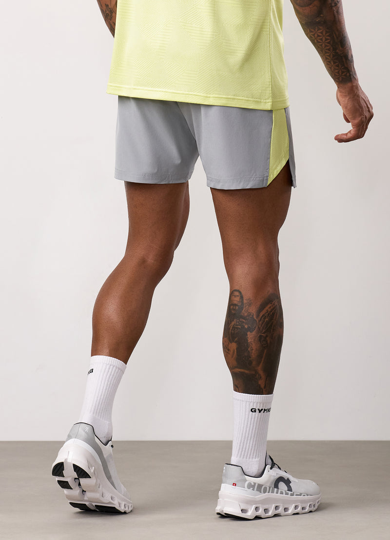 Gym King Geometric Knit Short - Urban Grey/Limelight