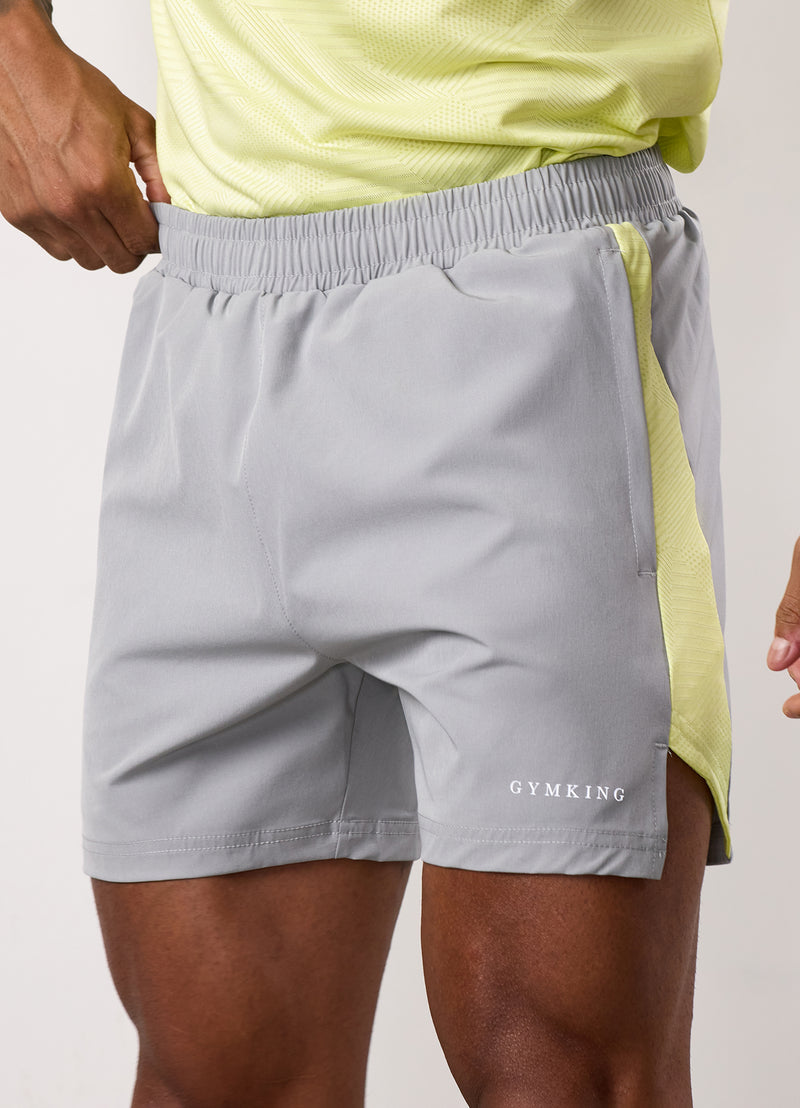 Gym King Geometric Knit Short - Urban Grey/Limelight