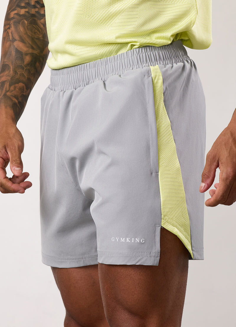Gym King Geometric Knit Short - Urban Grey/Limelight