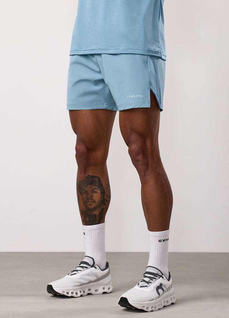 Gym King Geometric Knit Short - Sea Mist