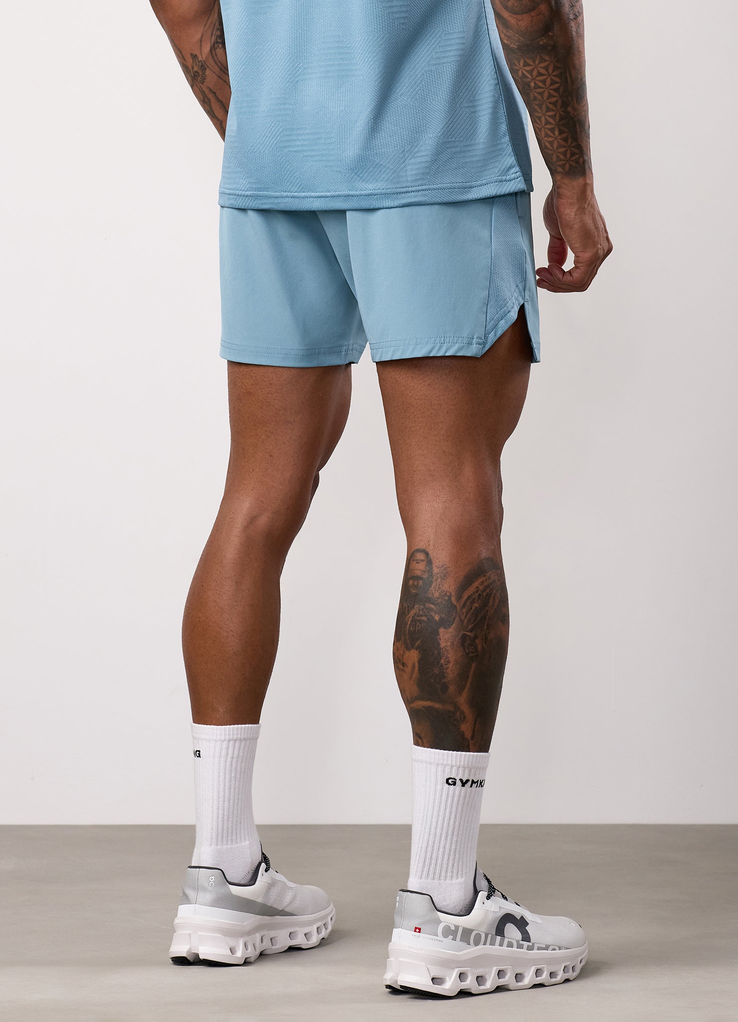 Gym King Geometric Knit Short - Sea Mist