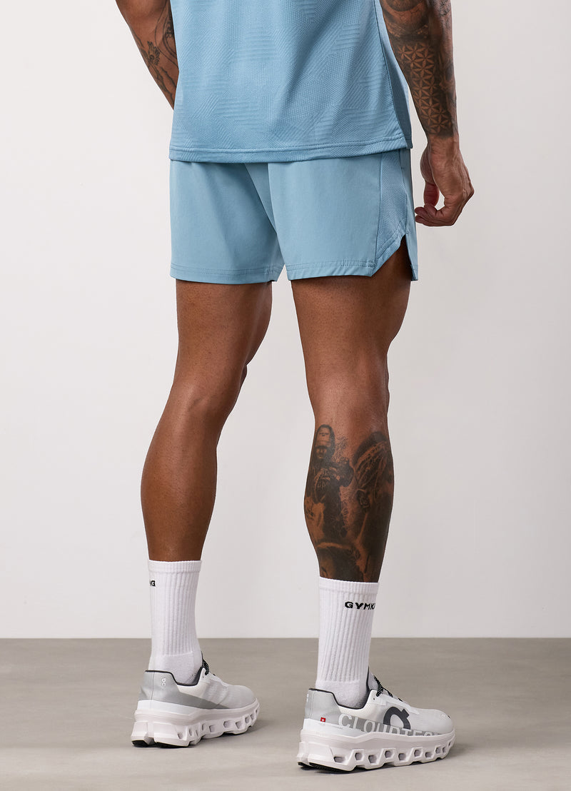 Gym King Geometric Knit Short - Sea Mist