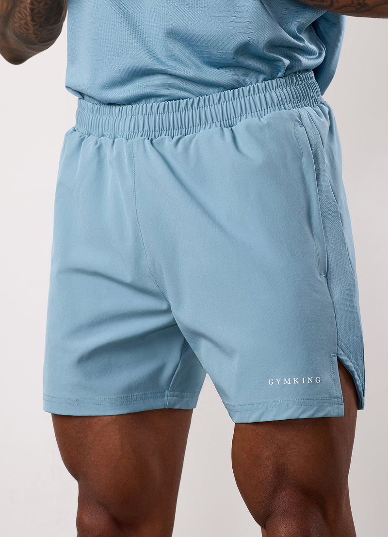 Gym King Geometric Knit Short - Sea Mist