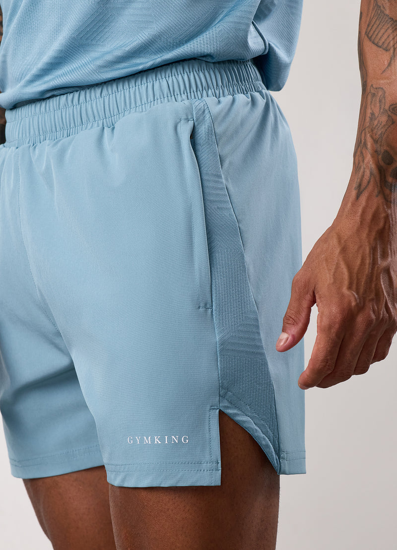 Gym King Geometric Knit Short - Sea Mist