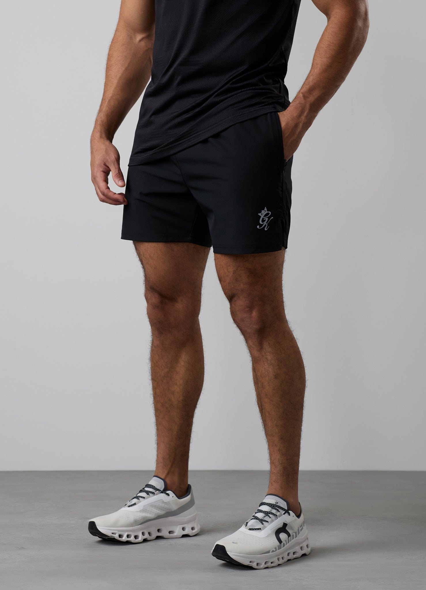 Gym King Geometric Knit 5" Short - Black