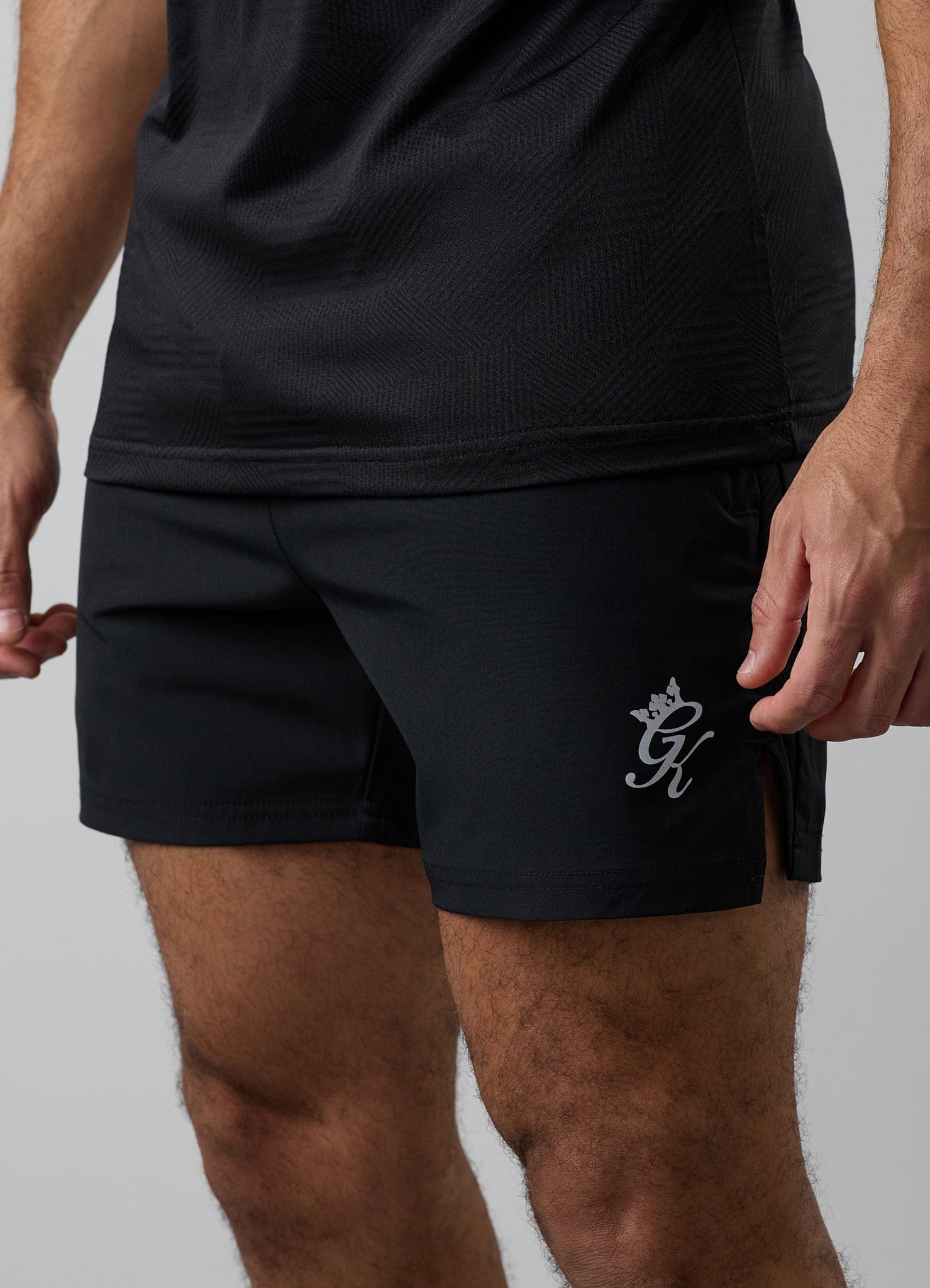 Gym King Geometric Knit 5" Short - Black