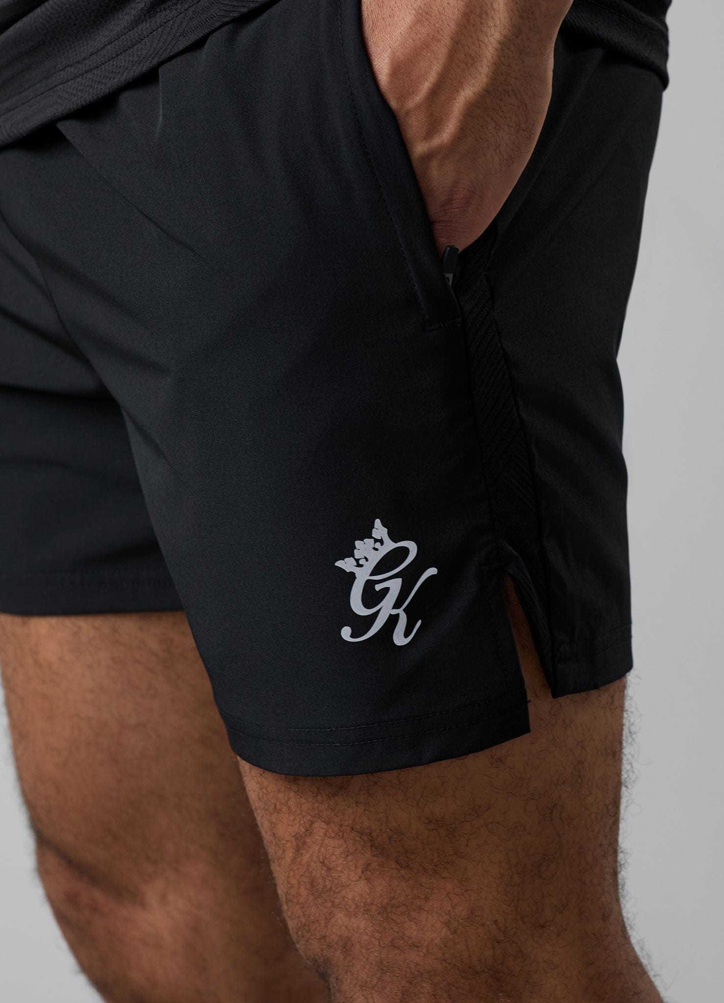 Gym King Geometric Knit 5" Short - Black