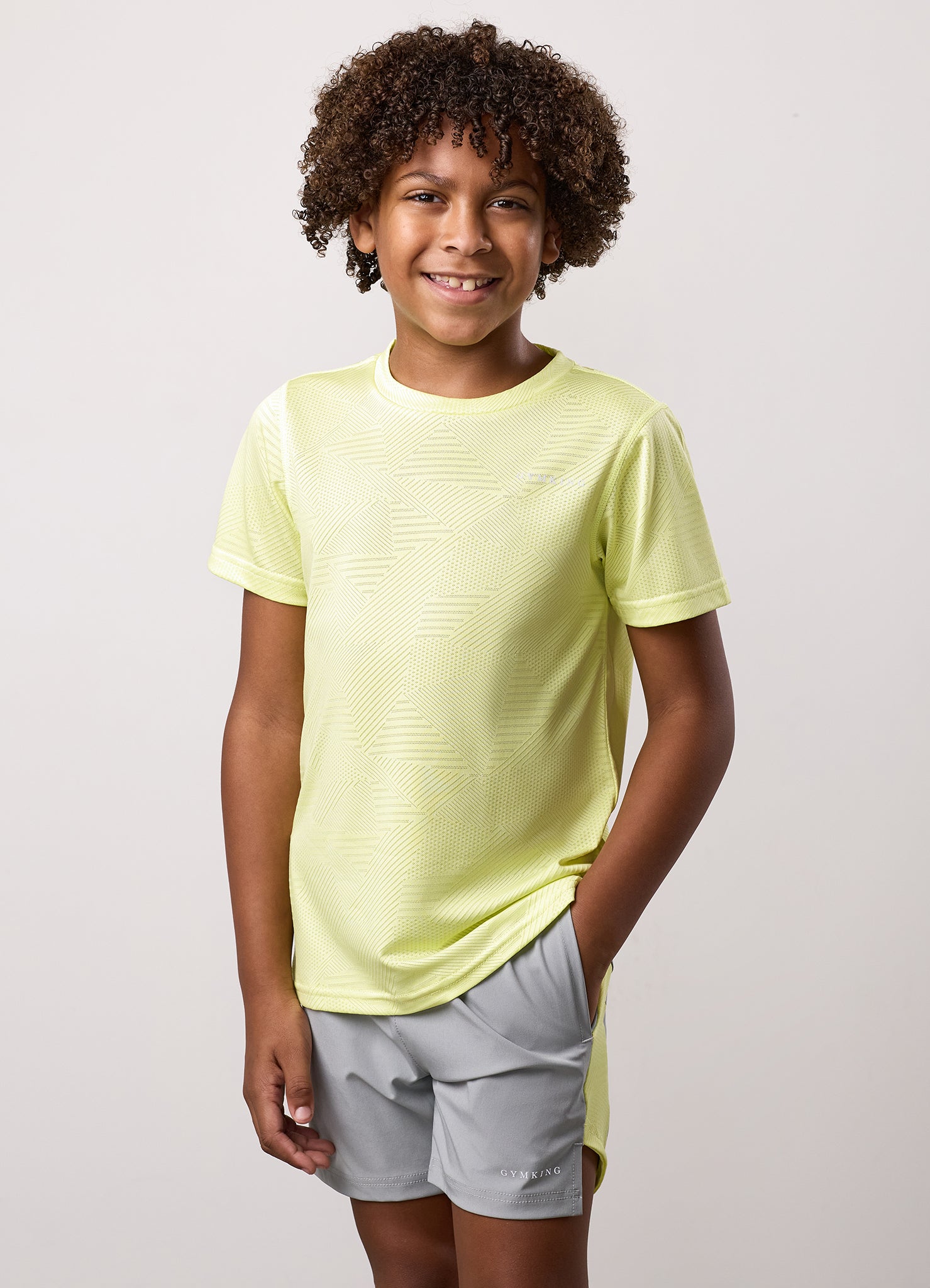 Gym King Kids Geometric Knit Tee - Limelight