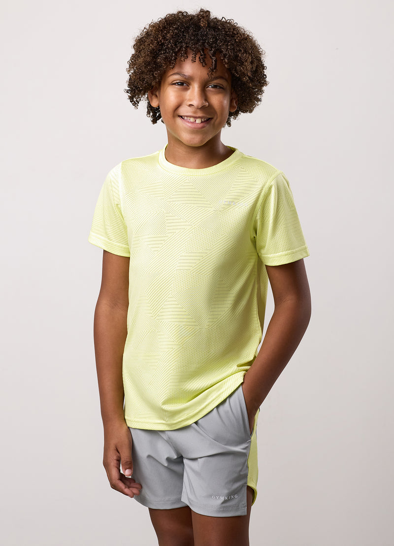 Gym King Kids Geometric Knit Tee - Limelight