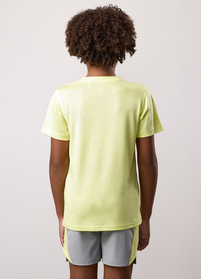 Gym King Kids Geometric Knit Tee - Limelight