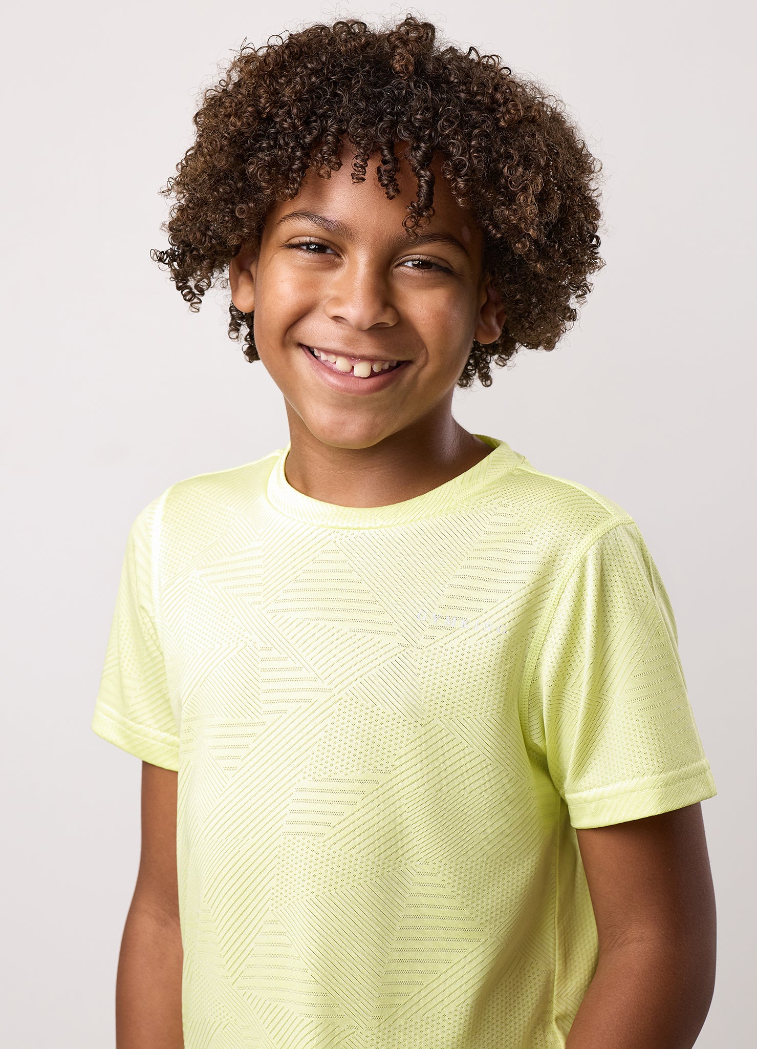 Gym King Kids Geometric Knit Tee - Limelight