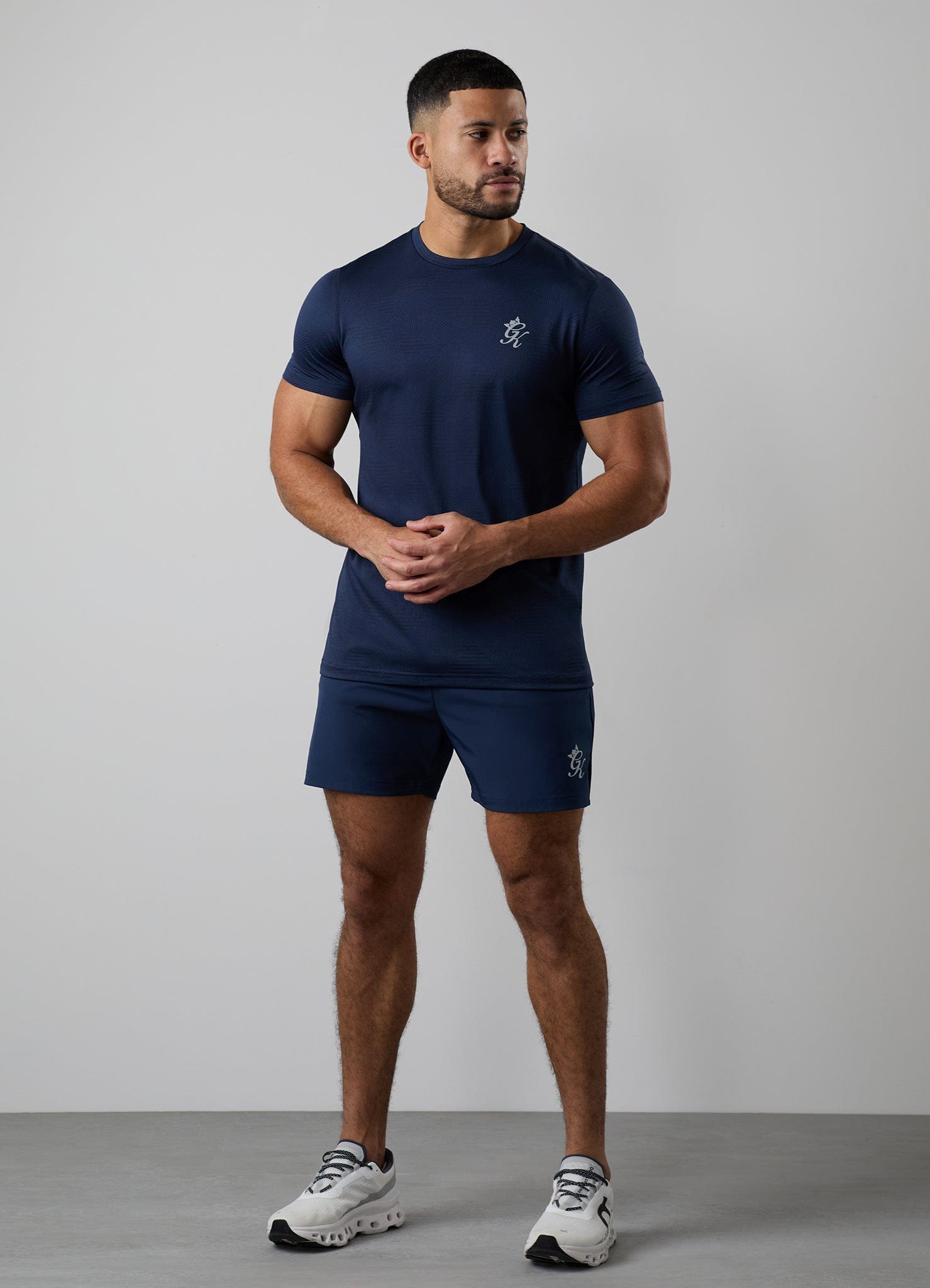 Gym King Geometric Knit Tee - Navy