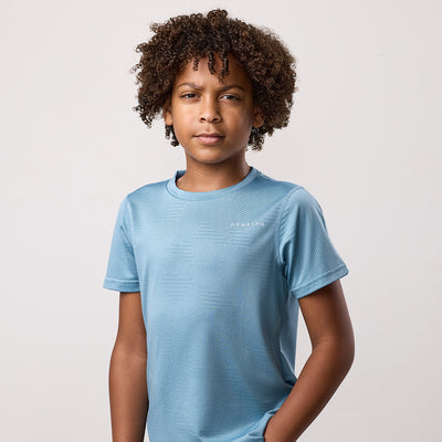 Gym King Kids Geometric Knit Tee - Sea Mist