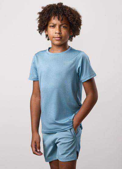Gym King Kids Geometric Knit Tee - Sea Mist