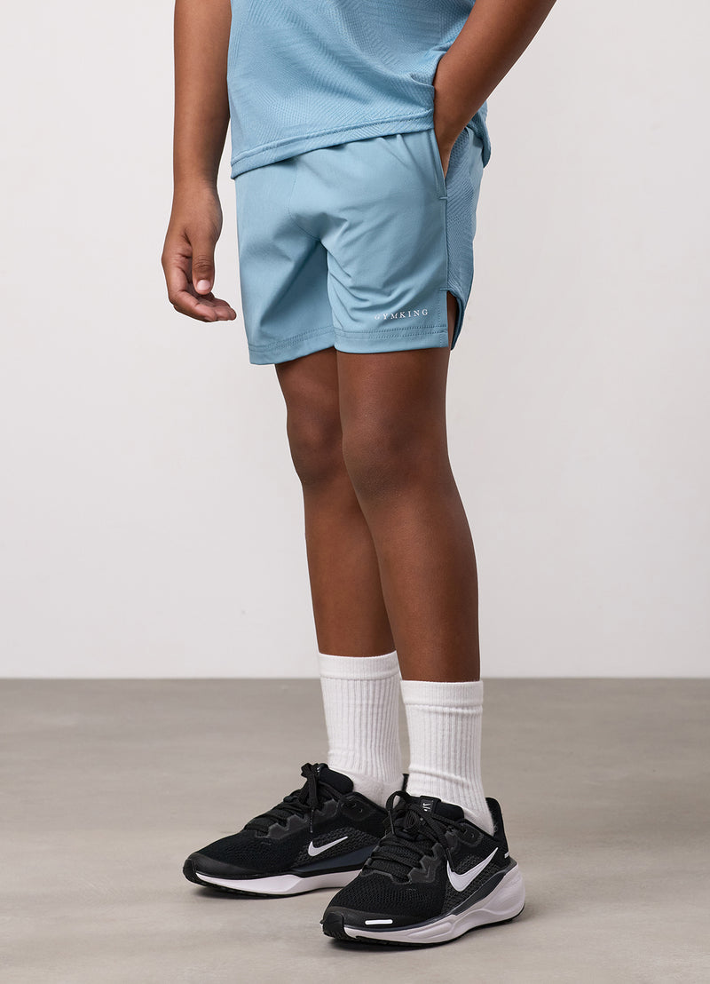 Gym King Kids Geometric Knit Short - Sea Mist