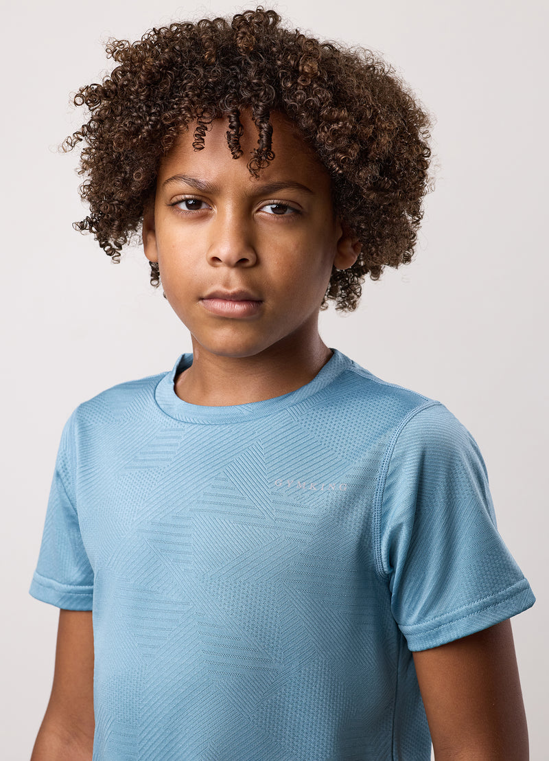 Gym King Kids Geometric Knit Tee - Sea Mist
