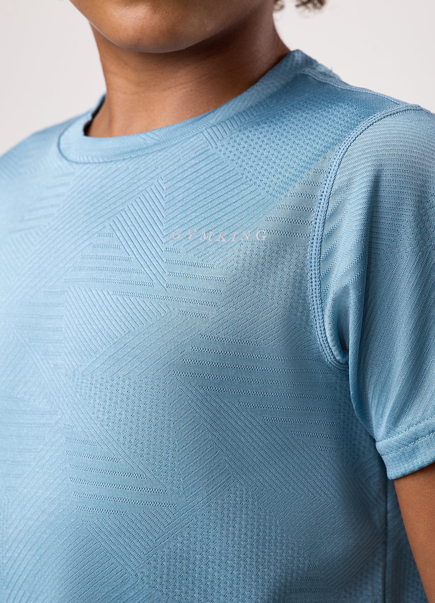 Gym King Kids Geometric Knit Tee - Sea Mist