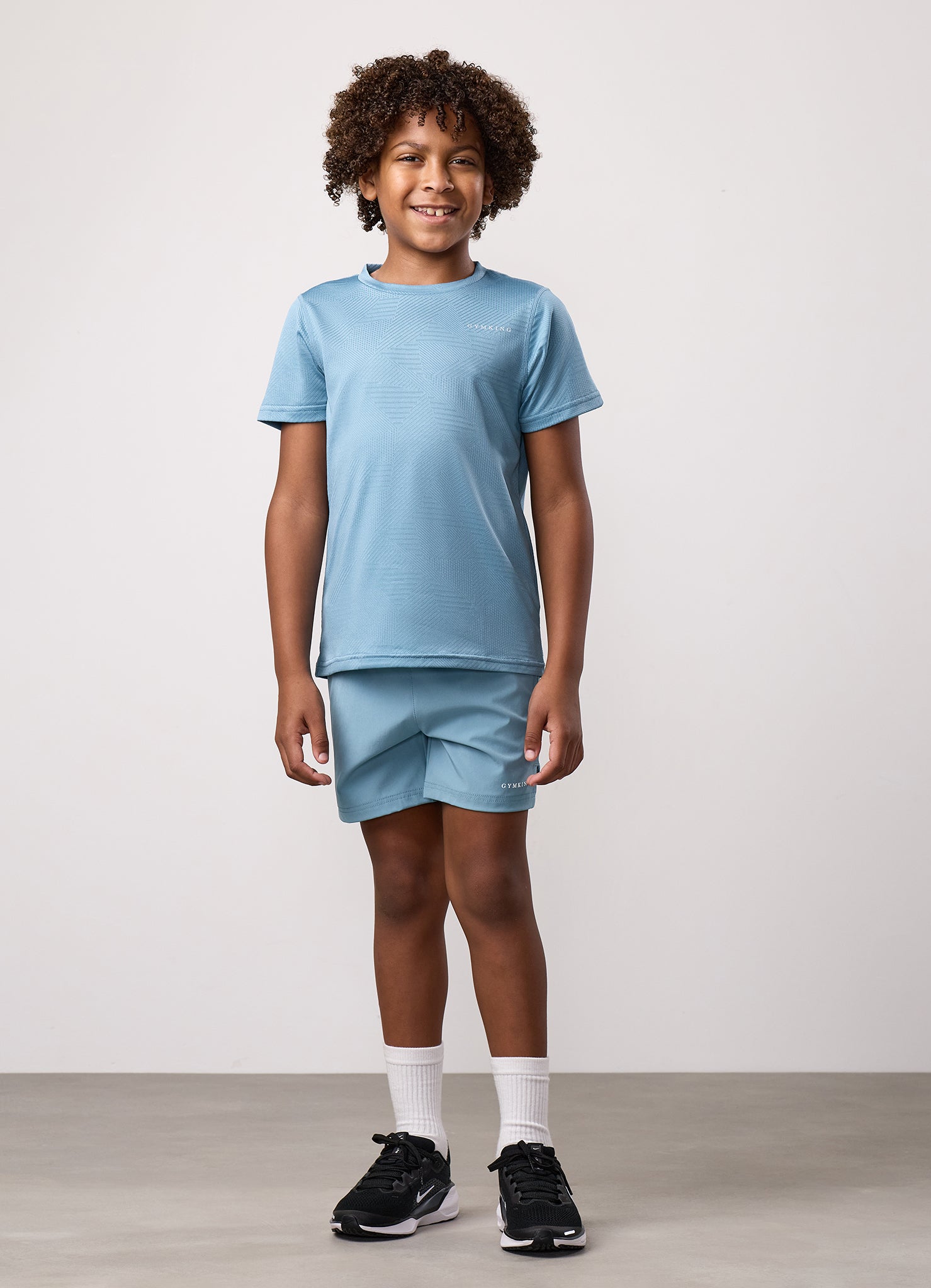 Gym King Kids Geometric Knit Short - Sea Mist