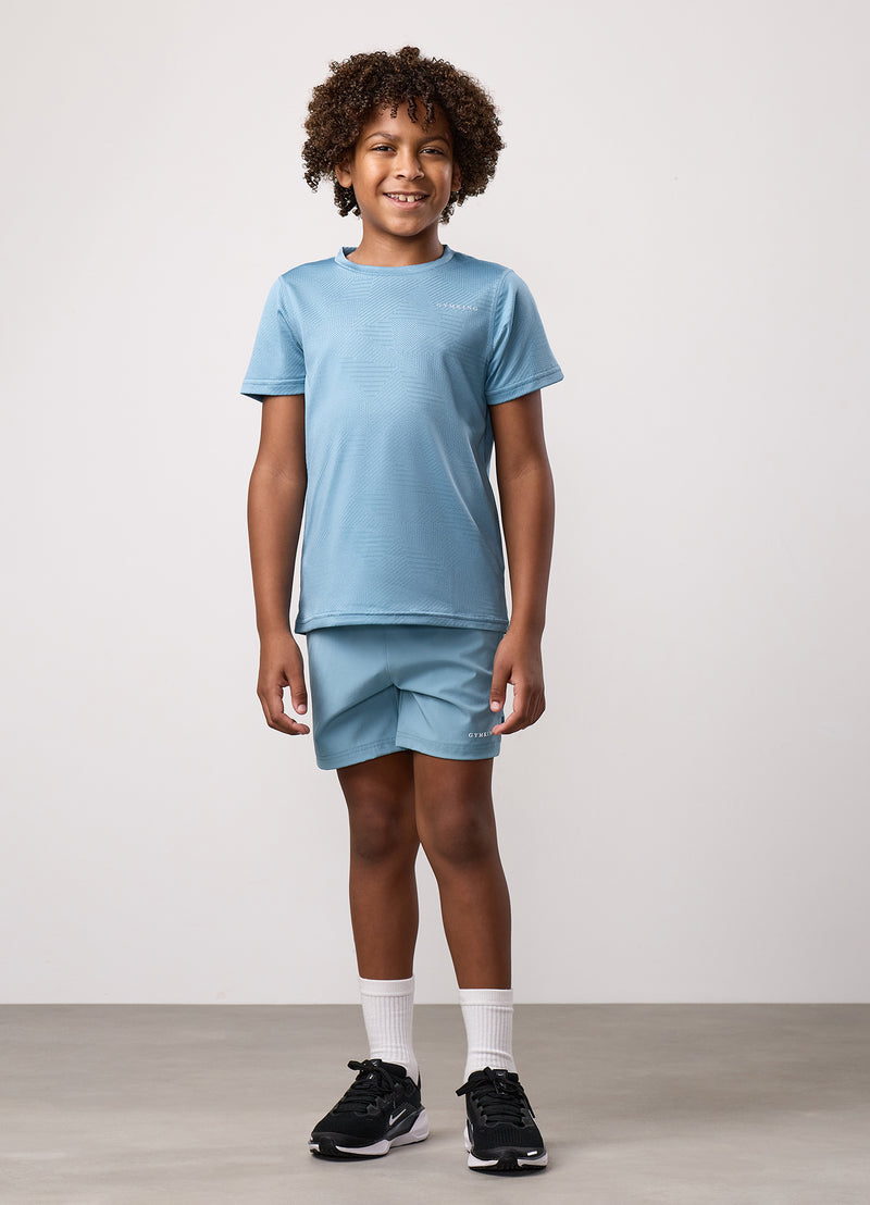 Gym King Kids Geometric Knit Short - Sea Mist