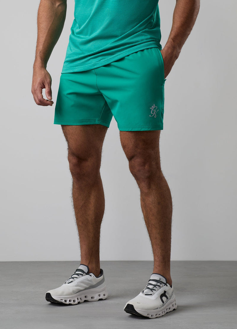 Gym King Geometric Knit 5" Short - Ultra Marine Green