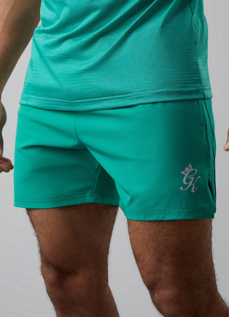 Gym King Geometric Knit 5" Short - Ultra Marine Green