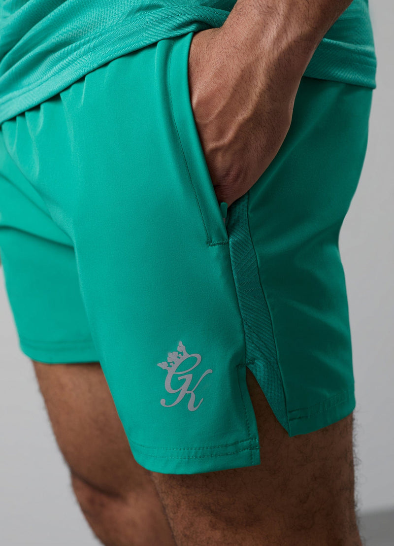 Gym King Geometric Knit 5" Short - Ultra Marine Green