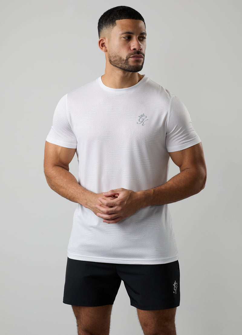 Gym King Geometric Knit Tee - White