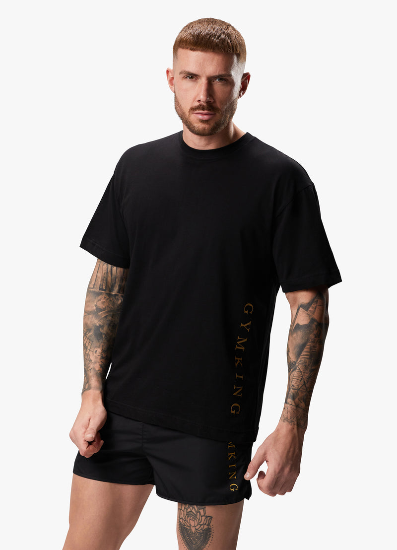 Gym King Blaze Jersey Tee - Black/Gold