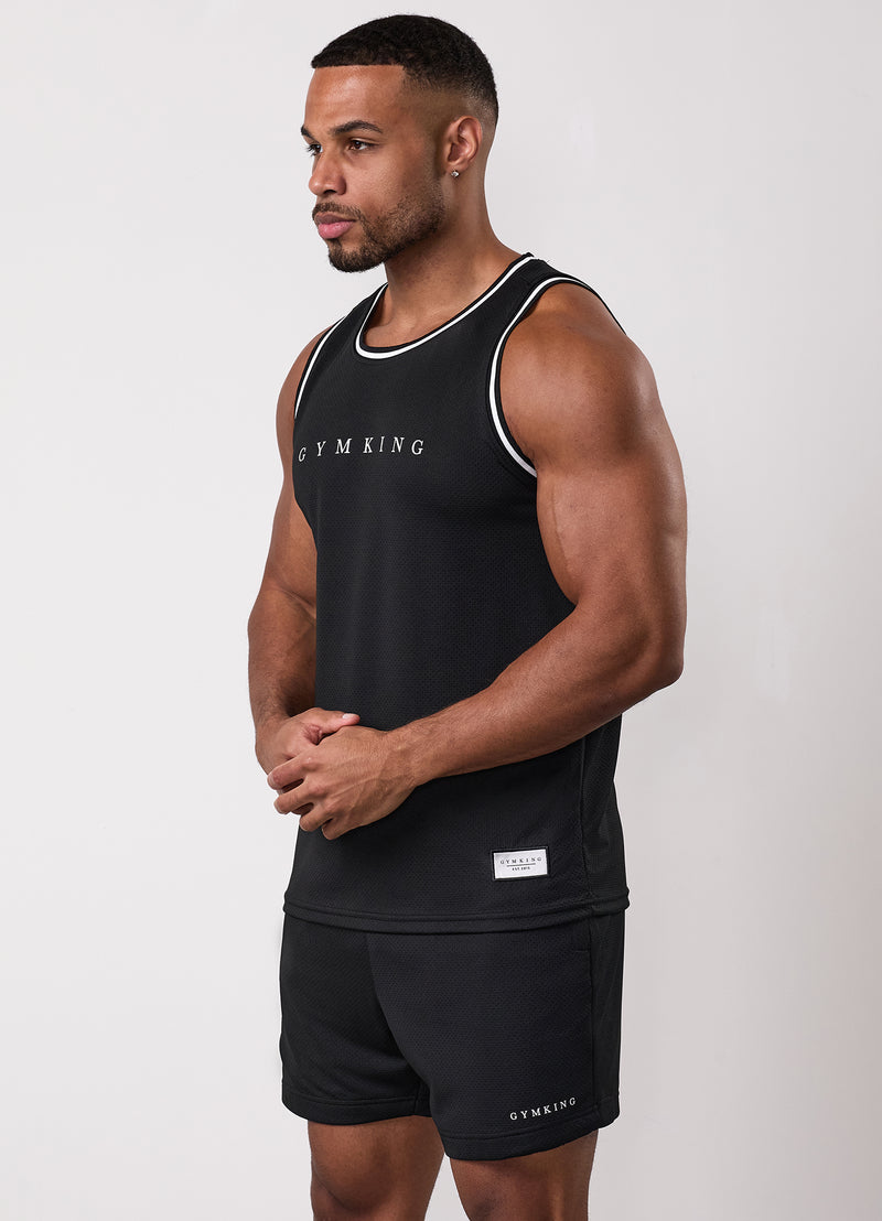 Gym King Brooklyn Mesh Vest - Black