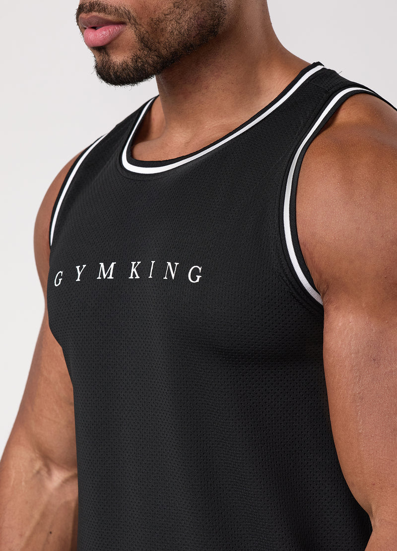Gym King Brooklyn Mesh Vest - Black