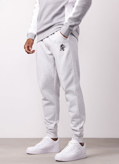 Gym King Contrast Panel Jogger - Snow Marl/White