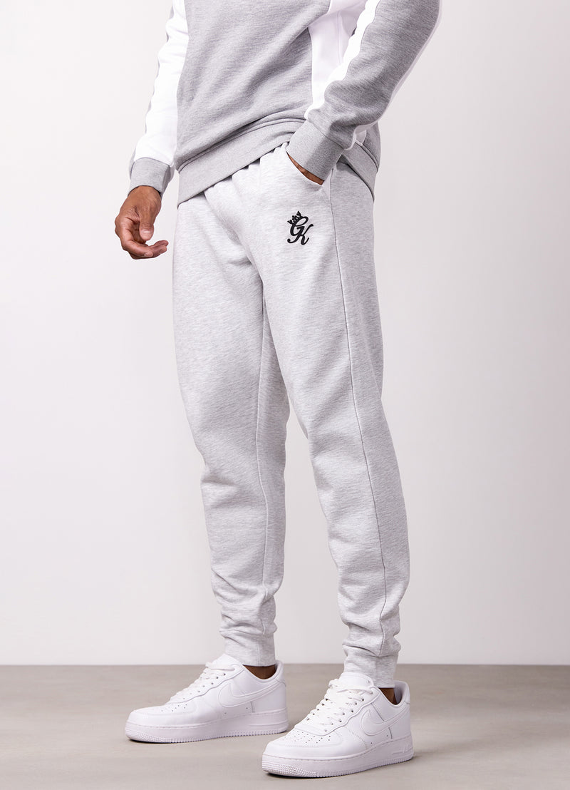 Gym King Contrast Panel Jogger - Snow Marl/White