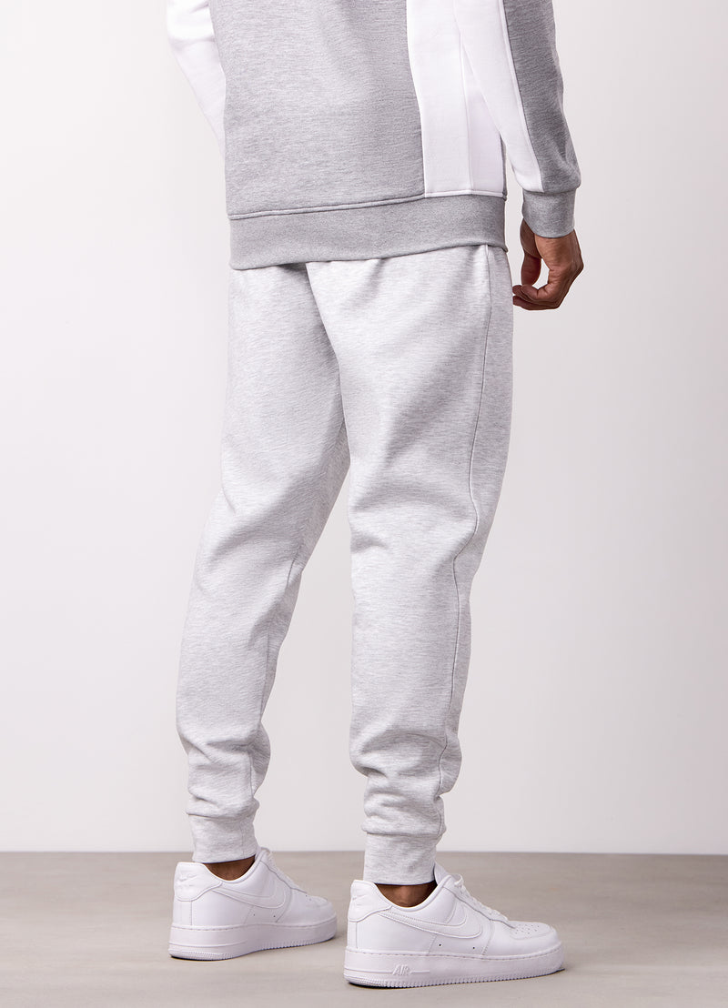 Gym King Contrast Panel Jogger - Snow Marl/White
