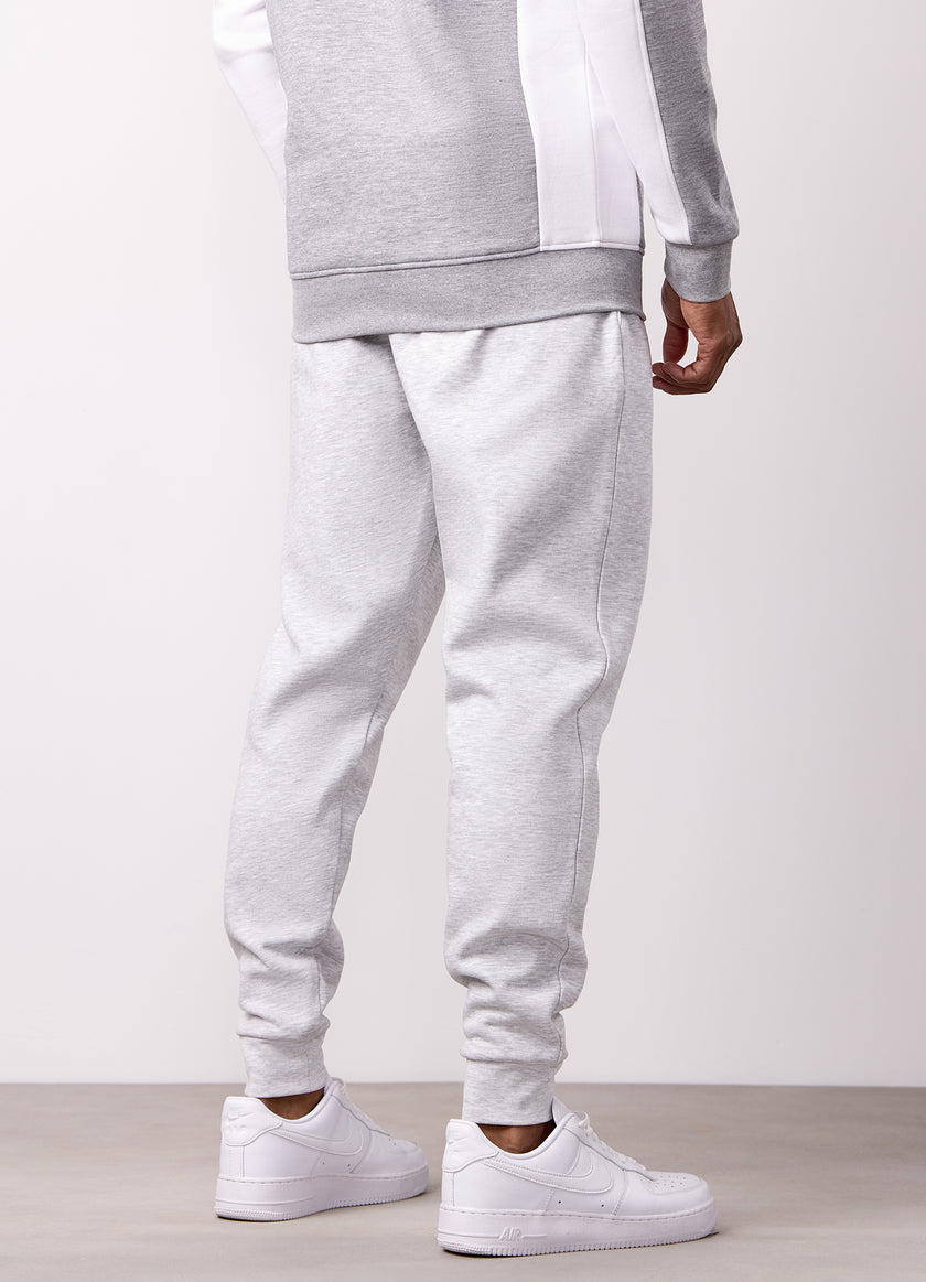 Gym King Contrast Panel Jogger - Snow Marl/White